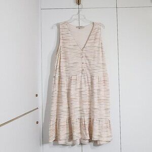 Loft Dress Women's Size XL Multicolor Striped Knit Pullover 100% Cotton